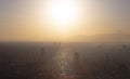 Mt. fuji with the sunset and Tokyo skyline Royalty Free Stock Photo