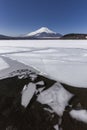 Mt. Fuji winter season shooting from Lake Yamanaka. Yamanashi, J