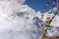 Mt. Gang Chhenpo hide itself in cloud , Yala Peak side trip , Langtang valley, Nepal. Royalty Free Stock Photo