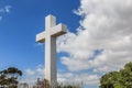 Mt. Helix Cross With Fence Railing and Foliage Royalty Free Stock Photo