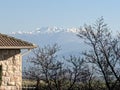 Mt Hermon in Israel viewed from Rosh Pinna Royalty Free Stock Photo