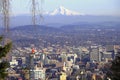 Mt. Hood & a Portland panorama. Royalty Free Stock Photo