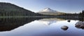 Mt Hood Reflection on Trillium Lake Panorama Royalty Free Stock Photo