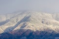 Mt.Ibuki in Japan covered with snow.