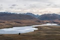 Landscape around Mount John Observatory near Lake Tekapo, New Zealand Royalty Free Stock Photo