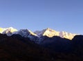 Mt. Kanchenjunga During Sunrise In Dzongri Royalty Free Stock Photo