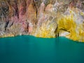 Mt Kelimutu multi colored volcanic lakes and rock faces. flores, Indonesia