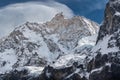 Mt. Kumbhakarna seen from Jannu Base Camp in the Himalayas of Taplejung, Nepal during KBC Trek