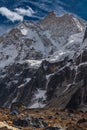 Mt. Kumbhakarna seen from Jannu Base Camp in the Himalayas of Taplejung, Nepal during KBC Trek