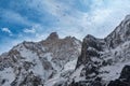 Mt. Kumbhakarna seen from Jannu Base Camp in the Himalayas of Taplejung, Nepal during KBC Trek