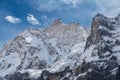 Mt. Kumbhakarna seen from Jannu Base Camp in the Himalayas of Taplejung, Nepal during KBC Trek