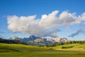 Mt.Langkofel at sunset, view from Seiser Alm, Dolomites, Italy Royalty Free Stock Photo