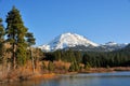 Mt. Lassen above Manzanita Lake Royalty Free Stock Photo