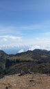 mt. Lawu peak with sea of clouds Royalty Free Stock Photo