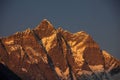 Mt Lhotse sunset Royalty Free Stock Photo