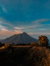 Mt Merapi view from Mt Merbabu Royalty Free Stock Photo