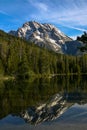 Mount Moran mountain in the Tetons in the Western United States.