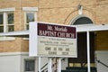 Mt. Moriah Baptist Church Sign, Memphis, Tennessee Royalty Free Stock Photo