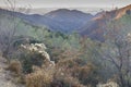 Mt Olympia and Mitchell Canyon Autumn Sunset views via Deer Flat Road at Mount Diablo Royalty Free Stock Photo