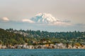 Mt Rainier above Seattle from Elliott Bay