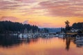 Mt. Rainier Gig Harbor Washington Evening Royalty Free Stock Photo