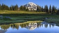 Mt. Rainier reflection in Spray Park Royalty Free Stock Photo