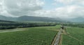 Mt Rempart in Mauritius - Aerial view with surrounding countryside