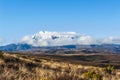 Mt. Ruapehu hidden in clouds in New Zealand Royalty Free Stock Photo