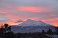 Mt Shasta with odd clouds at sunrise