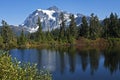 Mt. Shuksan above Picture Lake, Washington Royalty Free Stock Photo