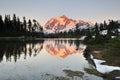 Mt shuksan and picture lake at sunset Royalty Free Stock Photo
