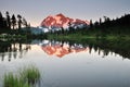 Mt shuksan and picture lake at sunset Royalty Free Stock Photo