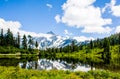 Mt. Shuksan reflected at Picture lake Royalty Free Stock Photo