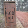 600 mt sign weakling track Royalty Free Stock Photo