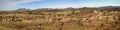 Panoramic of the desert in the west McDonnell range with Mt Sonder at the back, Northern Territory, Australia Royalty Free Stock Photo