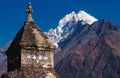 Mt. Thamserkhu shot from Tyangboche, Solukhumbu, Nepal Royalty Free Stock Photo