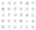 Mtary guidance line icons collection. Direction, Mentorship, Coaching, Navigation, Insight, Support, Assistance vector
