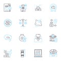 Mtary issue linear icons set. Discrimination, Inequality, Stereotyping, Racism, Prejudice, Bias, Xenophobia line vector