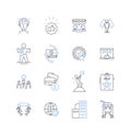 Mtary prosperity line icons collection. Wealth, Success, Abundance, Prosperity, Growth, Security, Innovation vector and