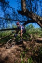 MTB X Country Forests Rider Royalty Free Stock Photo