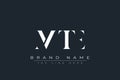 MTE abstract letter logo design Royalty Free Stock Photo