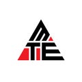 MTE triangle letter logo design with triangle shape. MTE triangle logo design monogram. MTE triangle vector logo template with red Royalty Free Stock Photo