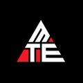 MTE triangle letter logo design with triangle shape. MTE triangle logo design monogram. MTE triangle vector logo template with red Royalty Free Stock Photo