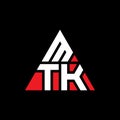 MTK triangle letter logo design with triangle shape. MTK triangle logo design monogram. MTK triangle vector logo template with red Royalty Free Stock Photo