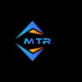 MTR abstract technology logo design on Black background. MTR creative initials letter logo concept