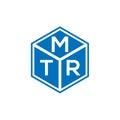 MTR letter logo design on black background. MTR creative initials letter logo concept. MTR letter design