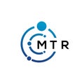 MTR letter technology logo design on white background. MTR creative initials letter IT logo concept. MTR letter design