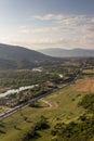 Mtskheta, Georgia. The Ancient World Heritage, Georgian Orthodox Jvari Monastery On The Spring Green Valley, Scenic Mountain Hills Royalty Free Stock Photo