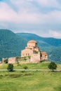 Mtskheta Georgia. Ancient World Heritage, Jvari Monastery On Green Valley Royalty Free Stock Photo