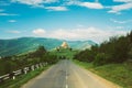 Mtskheta Georgia. Beautiful Mountain Landscape With Road To Jvari, Georgian Orthodox Monastery, World Heritage By UNESCO Royalty Free Stock Photo